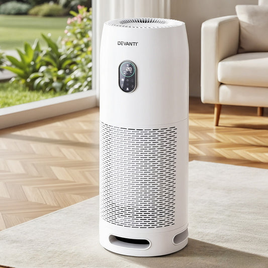 Smart HEPA Air Purifier | Devanti 4-Layer Filter (White)