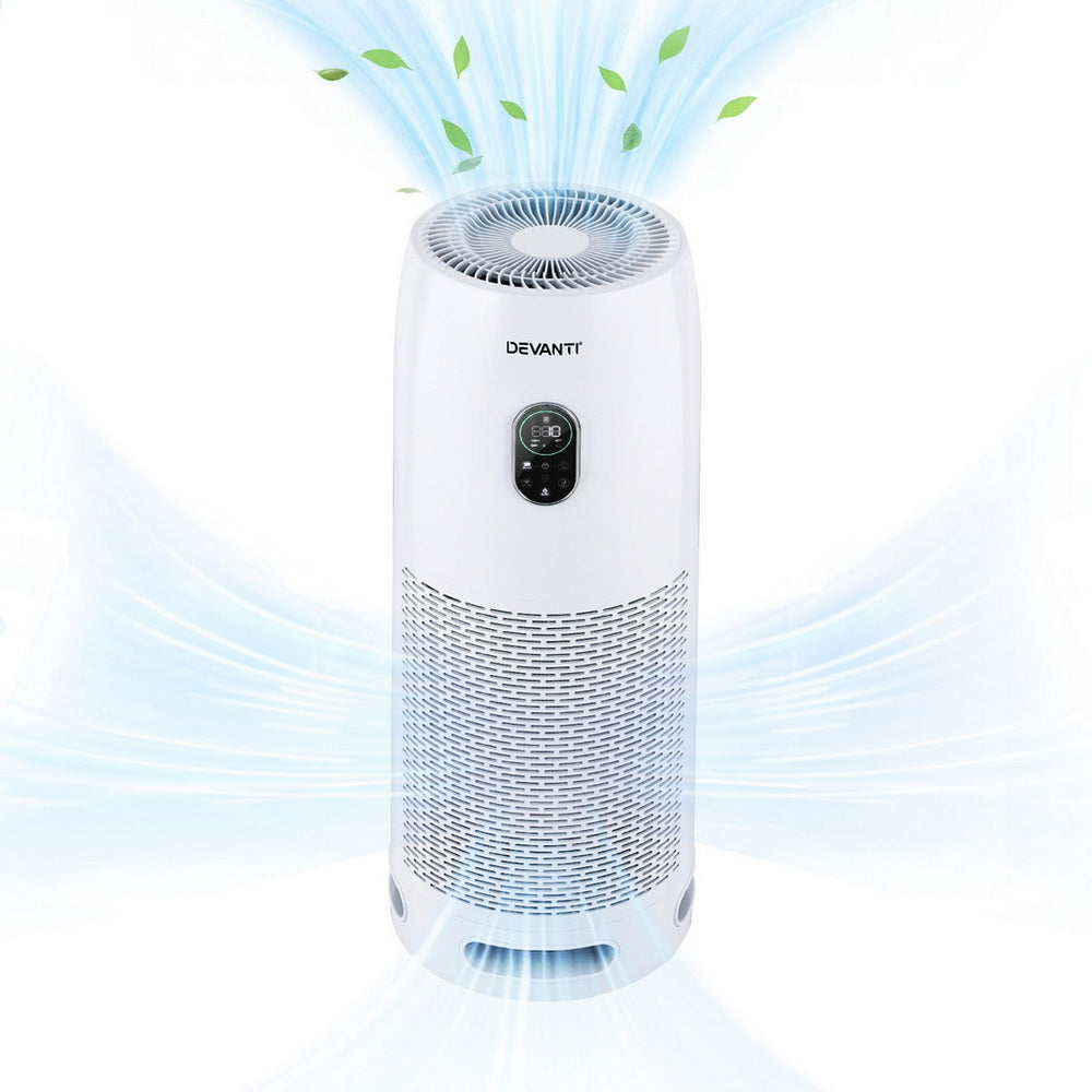 Smart HEPA Air Purifier | Devanti 4-Layer Filter (White)