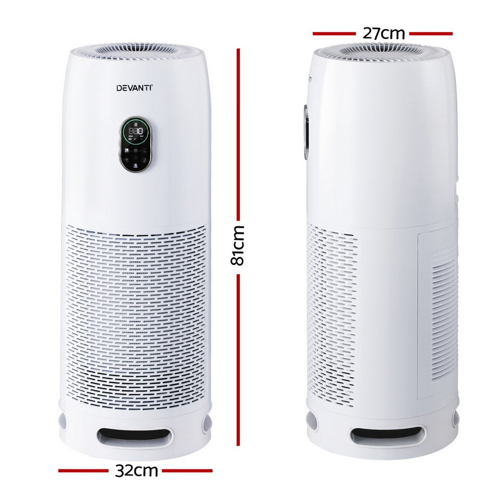 Smart HEPA Air Purifier | Devanti 4-Layer Filter (White)