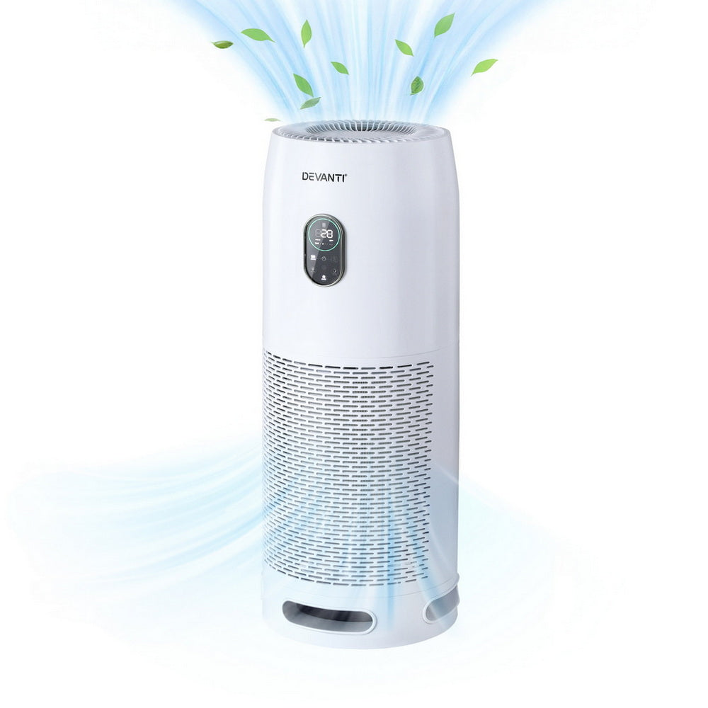 Smart HEPA Air Purifier | Devanti 4-Layer Filter (White)