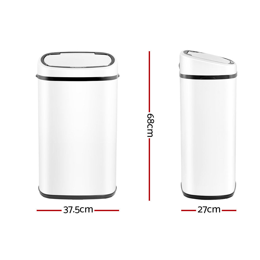 Smart Motion Sensor Bin | Devanti (58L – White)
