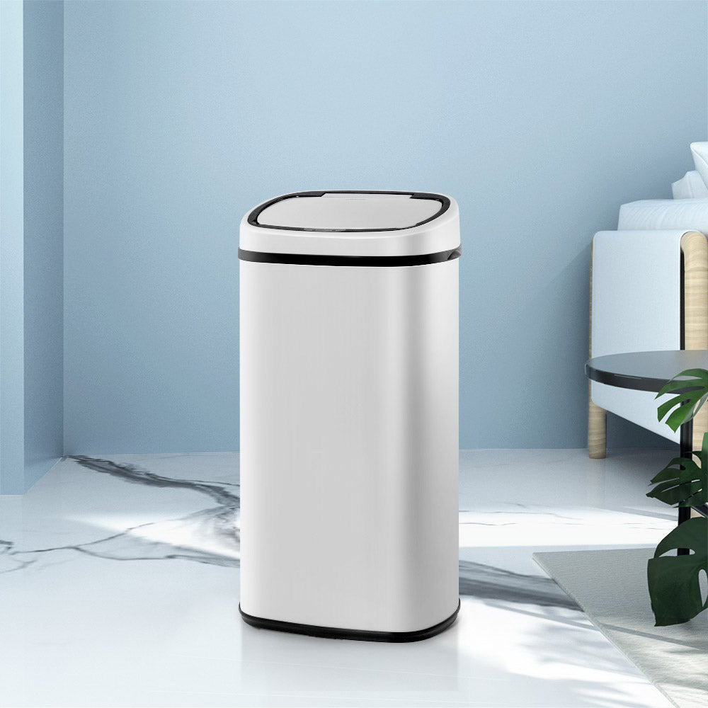 Smart Motion Sensor Bin | Devanti (58L – White)