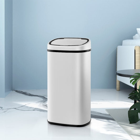 Smart Motion Sensor Bin | Devanti (58L – White)