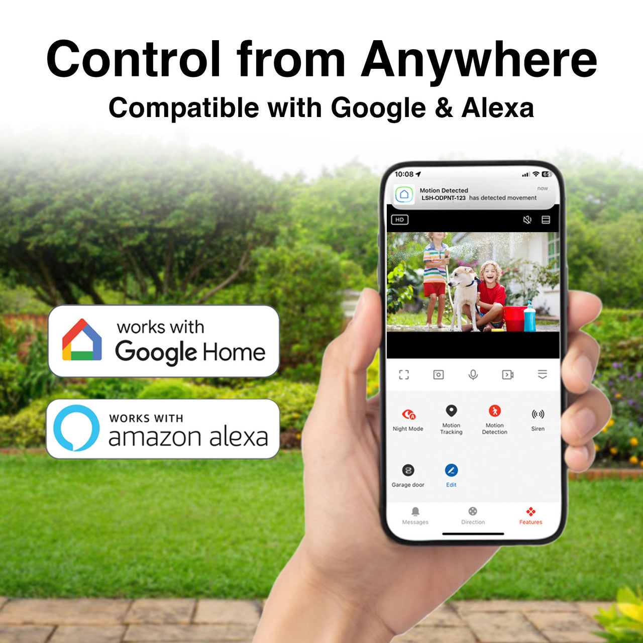 Laser FHD Outdoor Pan Tilt Camera Solar White