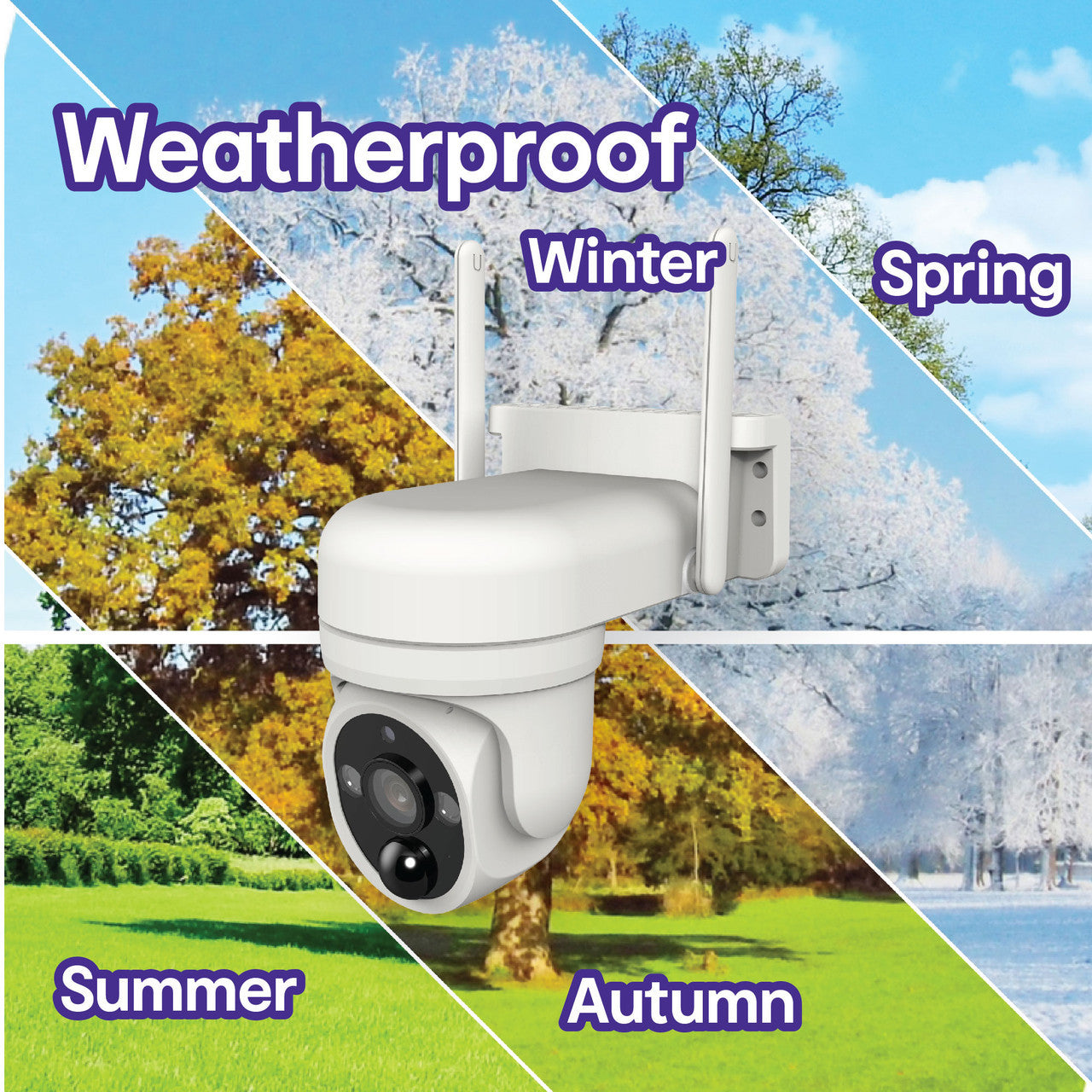 Laser FHD Outdoor Pan Tilt Camera Solar White