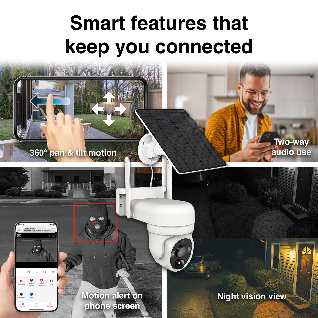 Laser FHD Outdoor Pan Tilt Camera Solar White