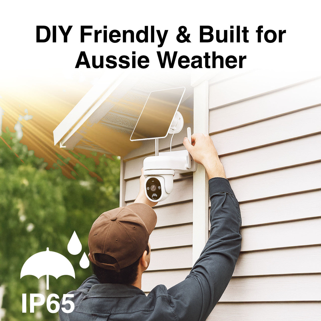 Laser FHD Outdoor Pan Tilt Camera Solar White