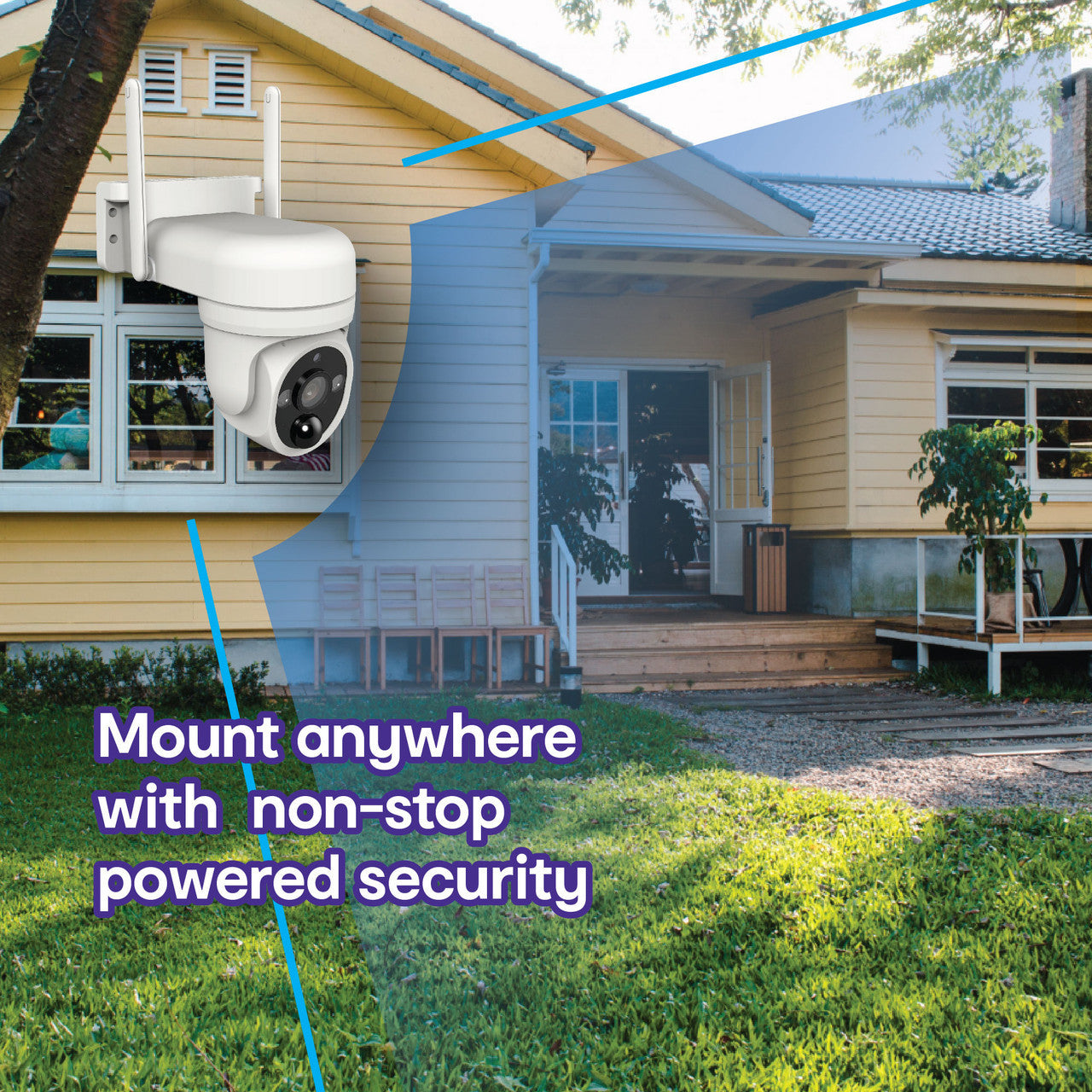 Laser FHD Outdoor Pan Tilt Camera Solar White