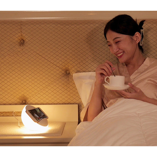 Smart Bedside Lamp with Fast Wireless Charger | Adjustable Ambience Lighting