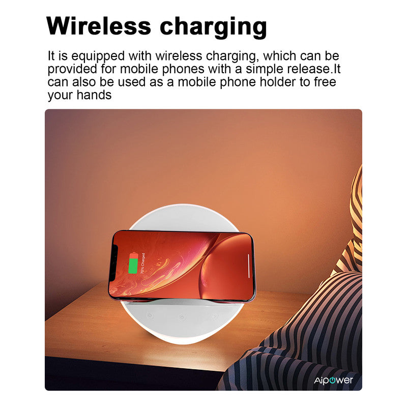 Smart Bedside Lamp with Fast Wireless Charger | Adjustable Ambience Lighting