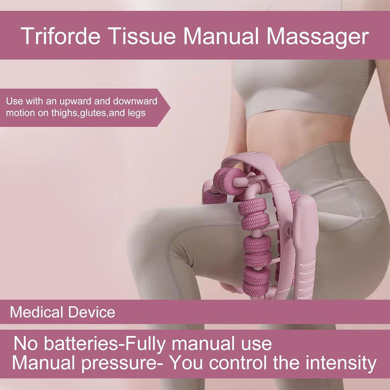 Pink Lymphatic Drainage Massager 360° Anti-Cellulite Body Sculpting Roller