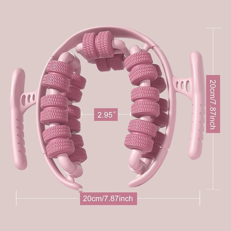 Pink Lymphatic Drainage Massager 360° Anti-Cellulite Body Sculpting Roller