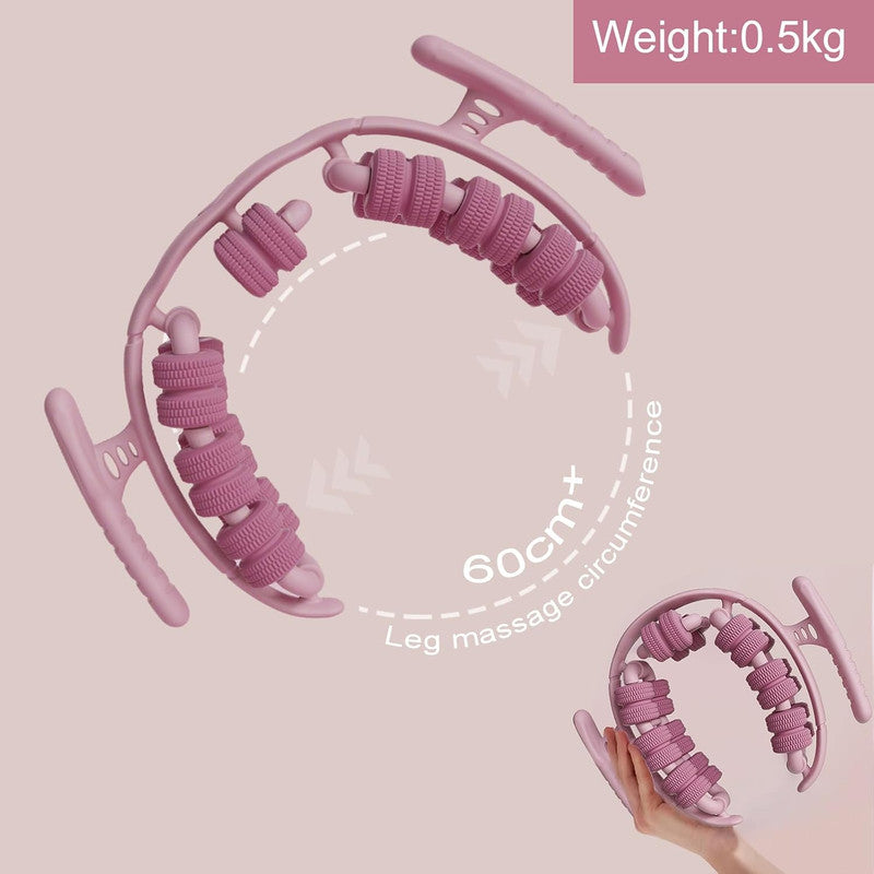Pink Lymphatic Drainage Massager 360° Anti-Cellulite Body Sculpting Roller