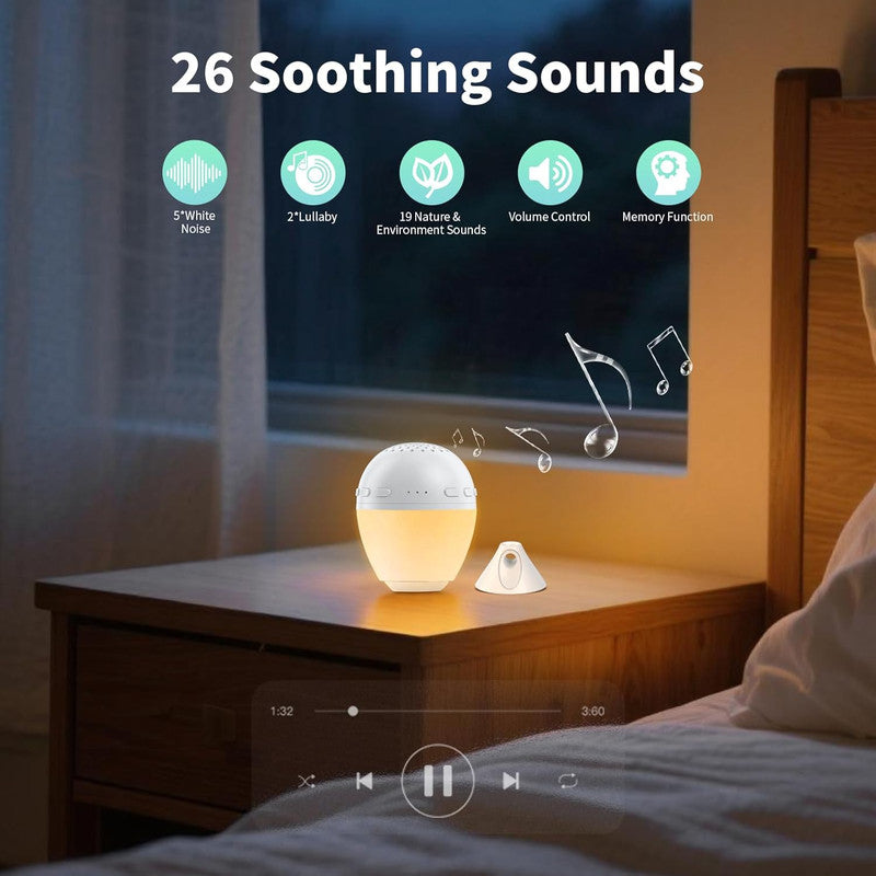 3-in-1 Smart Sound Machine | White Noise, Night Light & Bluetooth Speaker