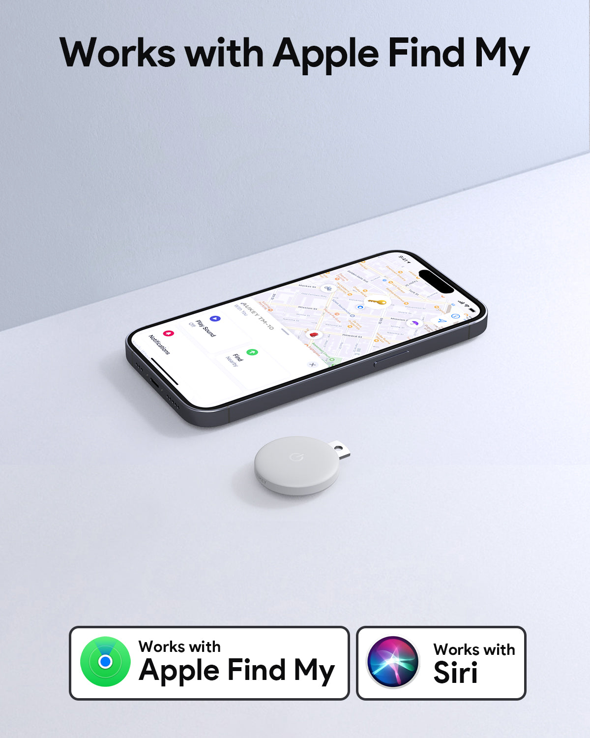 Smart Bluetooth Tracker | Compact Key, Bag & Pet Finder (Aukey TM-10)