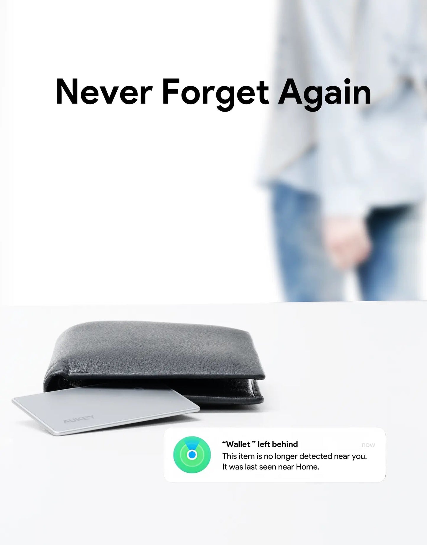 Smart Bluetooth Tracker | Ultra-Thin Wallet & Key Finder (Aukey TM-21)