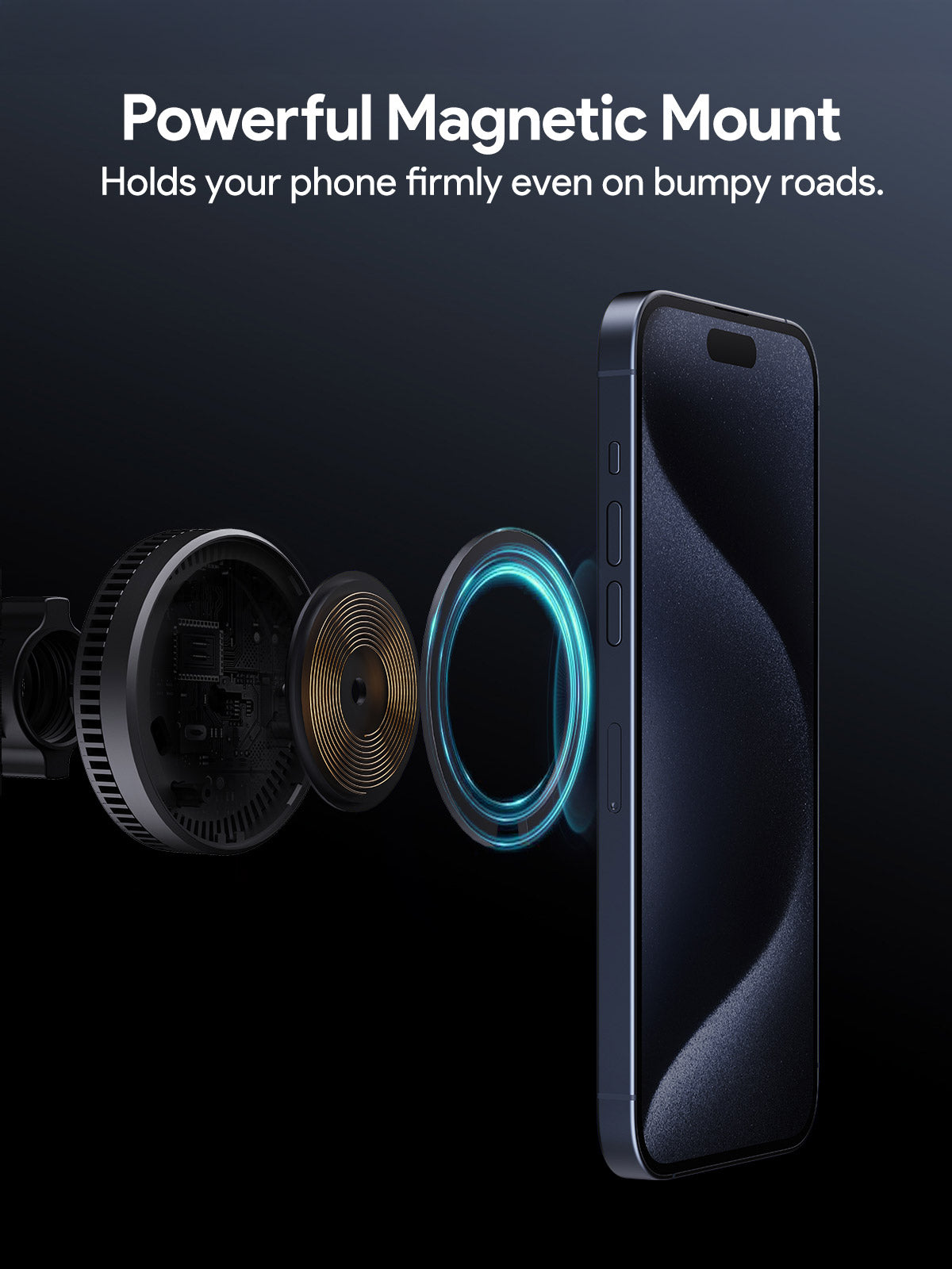 Smart MagFusion Qi2 Car Charger Mount | Aukey 15W Magnetic Fast Charger with Active Cooling (HD-MC13A)