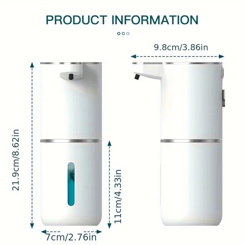 Smart Automatic Soap Dispenser | 380ml Wall-Mounted Rechargeable (Touchless, White)