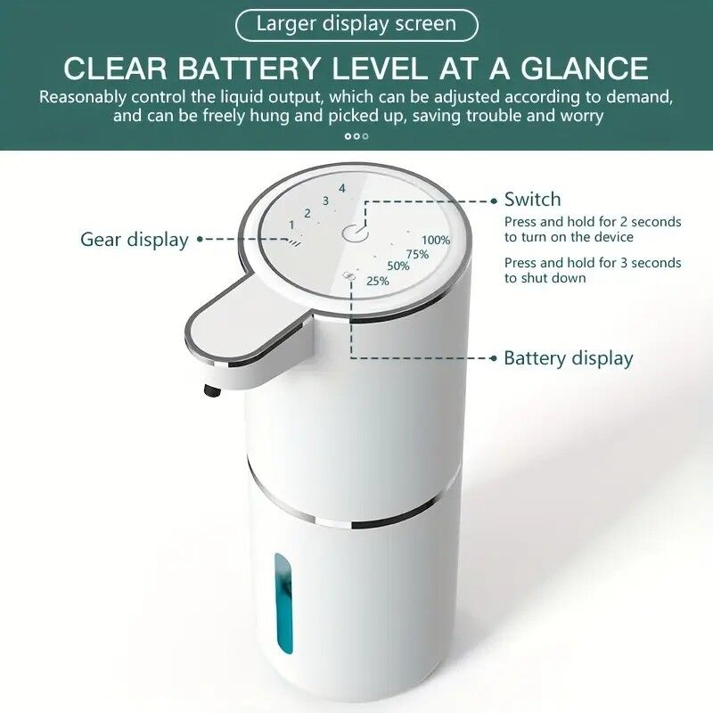Smart Automatic Soap Dispenser | 380ml Wall-Mounted Rechargeable (Touchless, White)