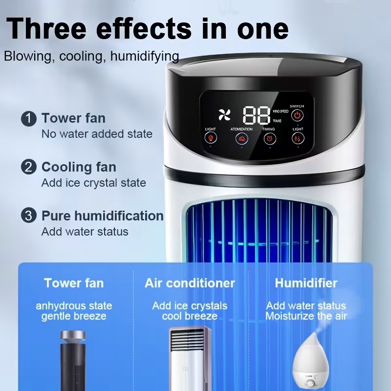 Smart USB Portable Air Conditioner Humidifier | 6-Speed Ultra-Quiet Mini Cooler with Timer