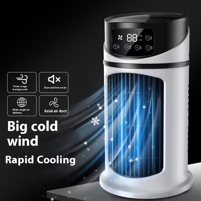 Smart USB Portable Air Conditioner Humidifier | 6-Speed Ultra-Quiet Mini Cooler with Timer