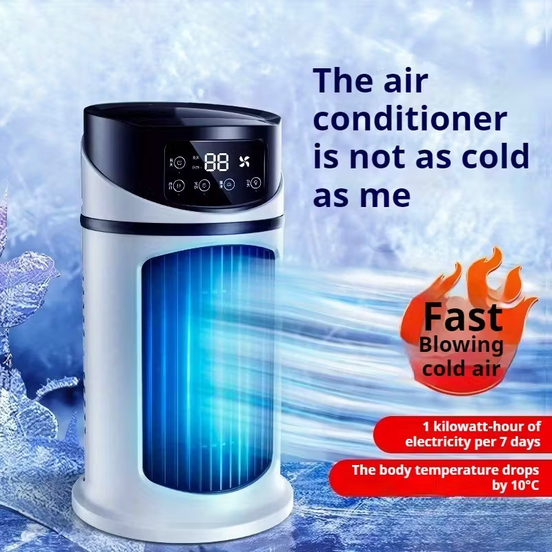 Smart USB Portable Air Conditioner Humidifier | 6-Speed Ultra-Quiet Mini Cooler with Timer