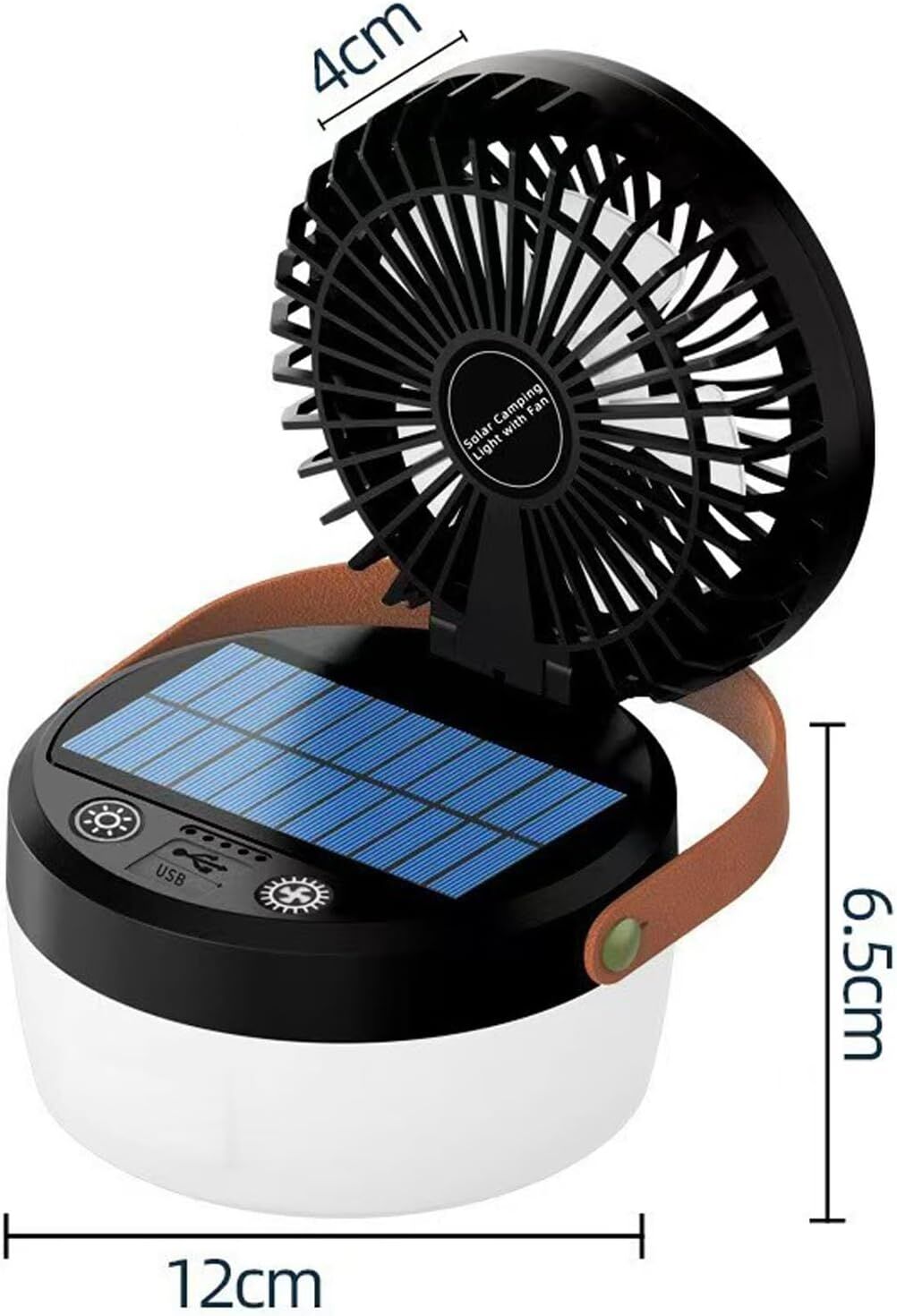 Smart Camping Lantern Fan | 4-Mode LED Light, 3-Speed Quiet Fan, USB & Solar Charging (Army Green)