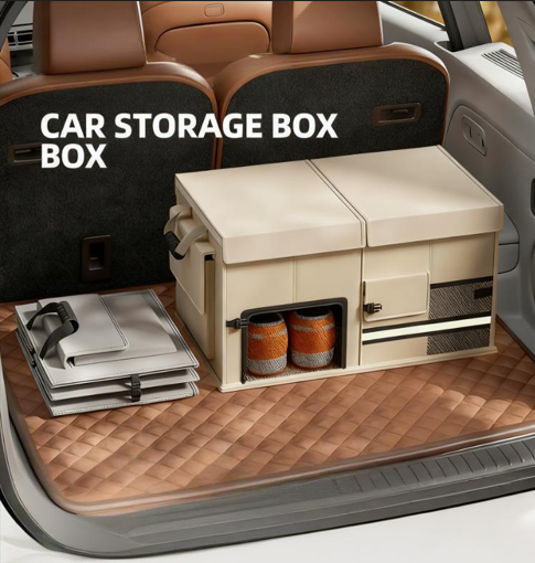 Smart Foldable Car Trunk Organiser 60L | Large Capacity Cargo Storage Box (Black)