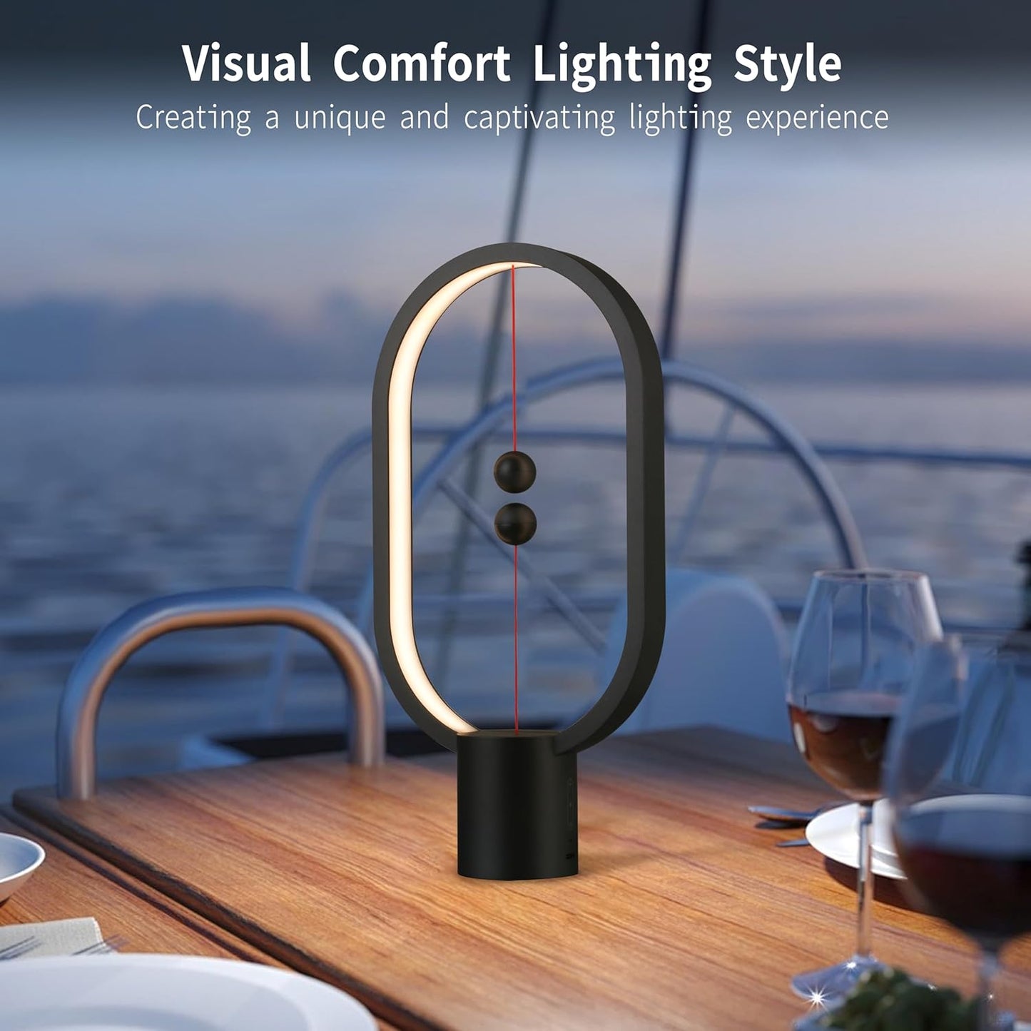 Magnetic Balance LED Table Lamp Black | Award-Winning USB Dimmable Light