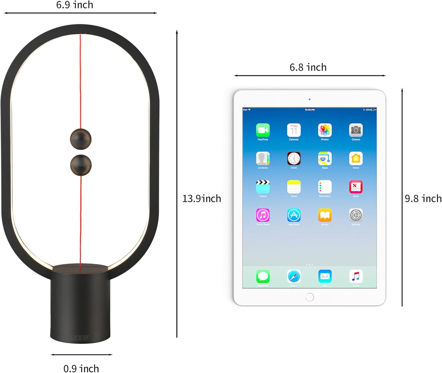 Magnetic Balance LED Table Lamp Black | Award-Winning USB Dimmable Light