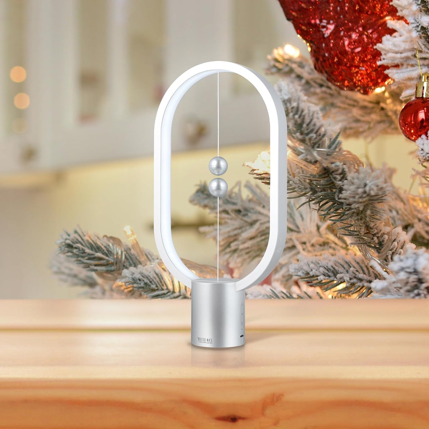 Magnetic Balance LED Table Lamp Silver | Award-Winning USB Dimmable Light