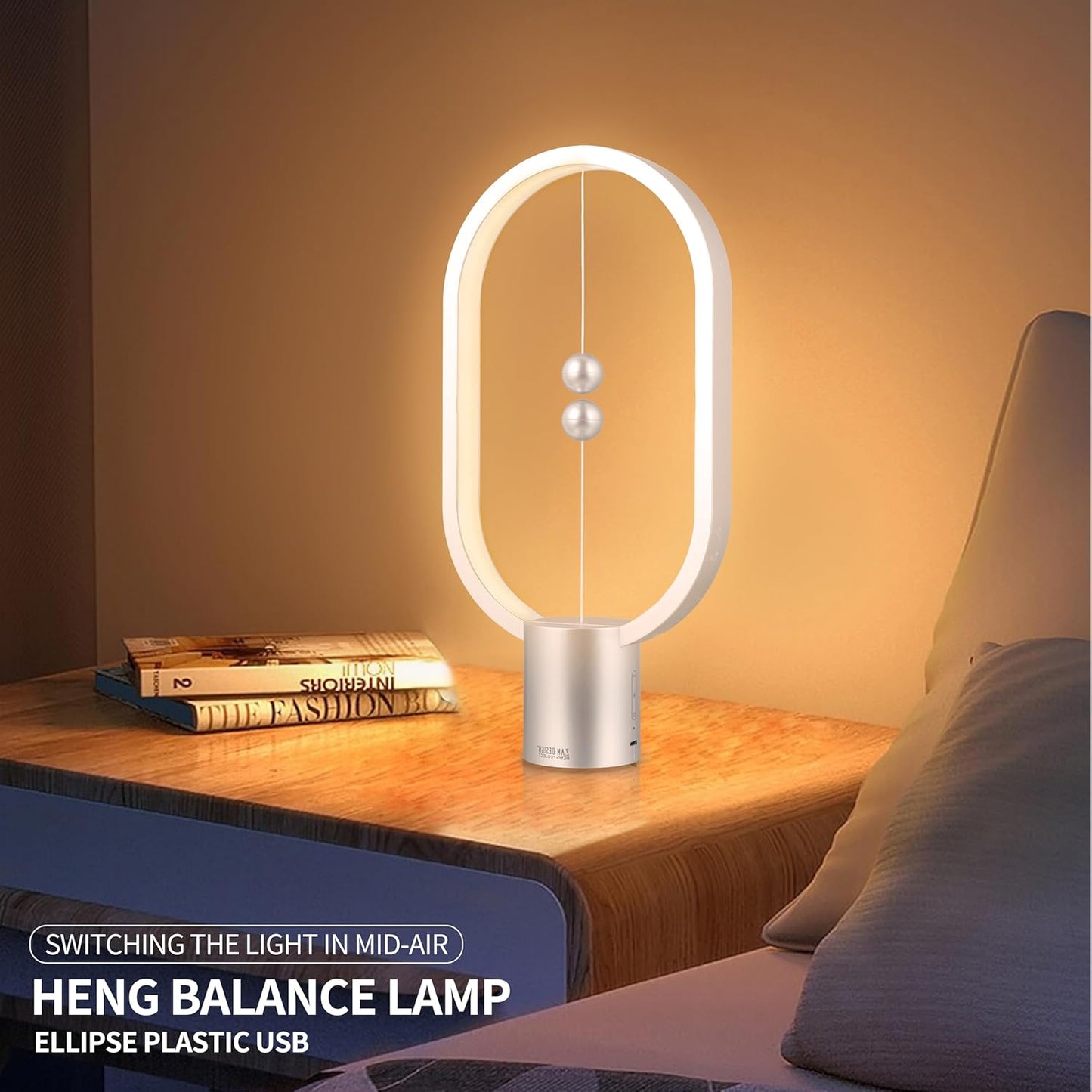 Magnetic Balance LED Table Lamp Silver | Award-Winning USB Dimmable Light