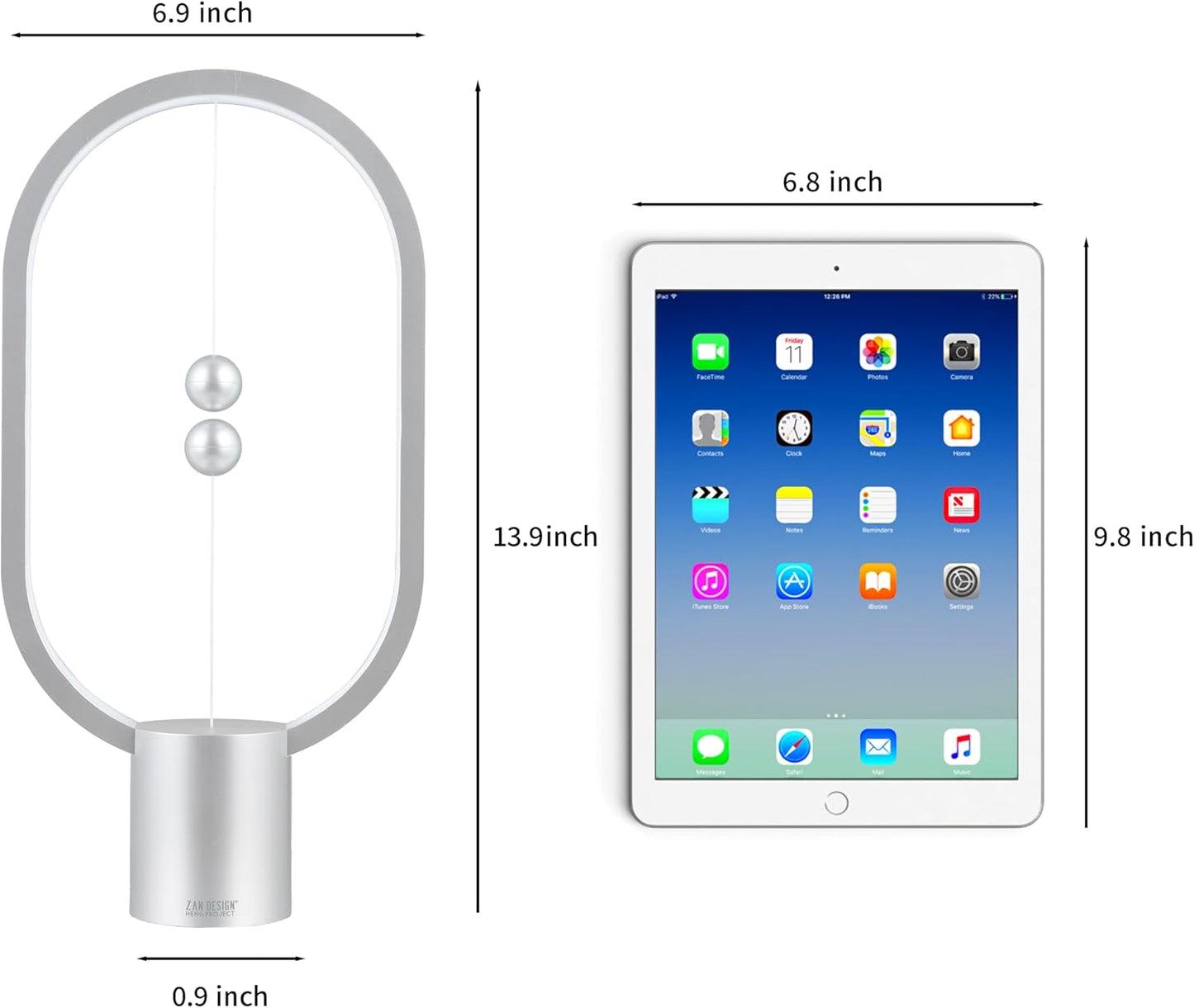 Magnetic Balance LED Table Lamp Silver | Award-Winning USB Dimmable Light