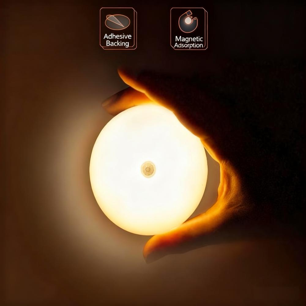 Smart Motion Sensor LED Night Light | 86mm Rechargeable Induction Lamp with Magnetic Mount