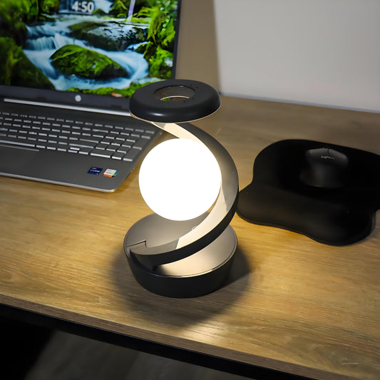 Rotating Levitating Night Light | RGB Colors & Wireless Charging