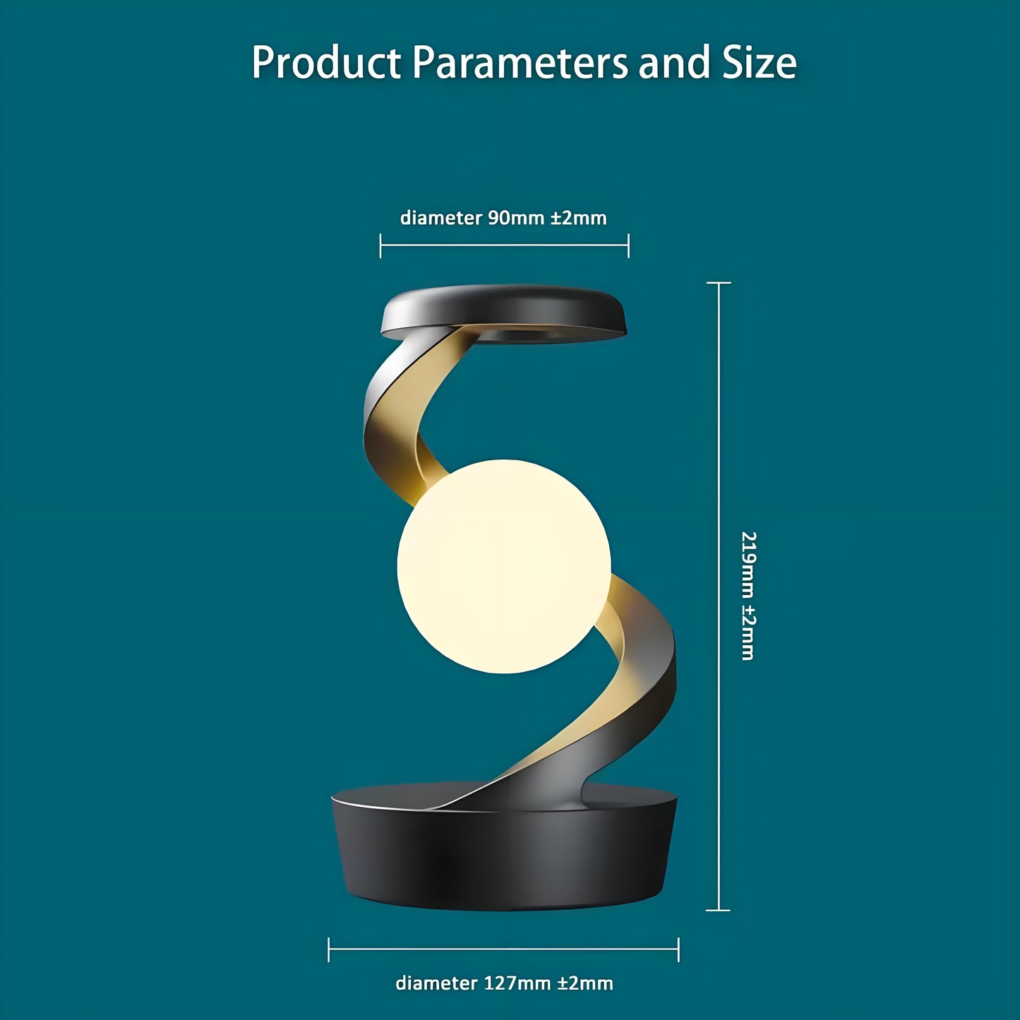 Rotating Levitating Night Light | RGB Colors & Wireless Charging