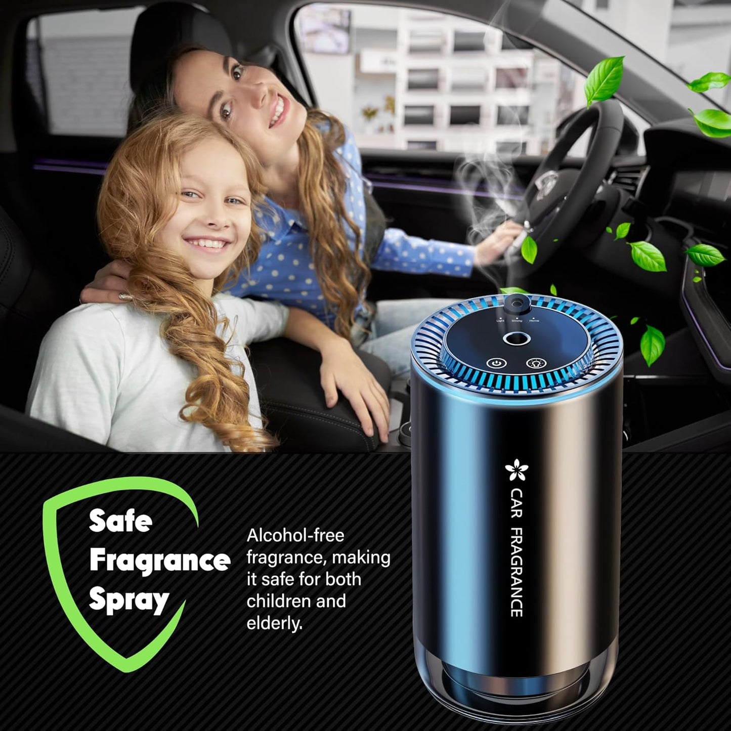 Smart Car Air Freshener with Starry Lights Projector – Automatic Aroma Diffuser