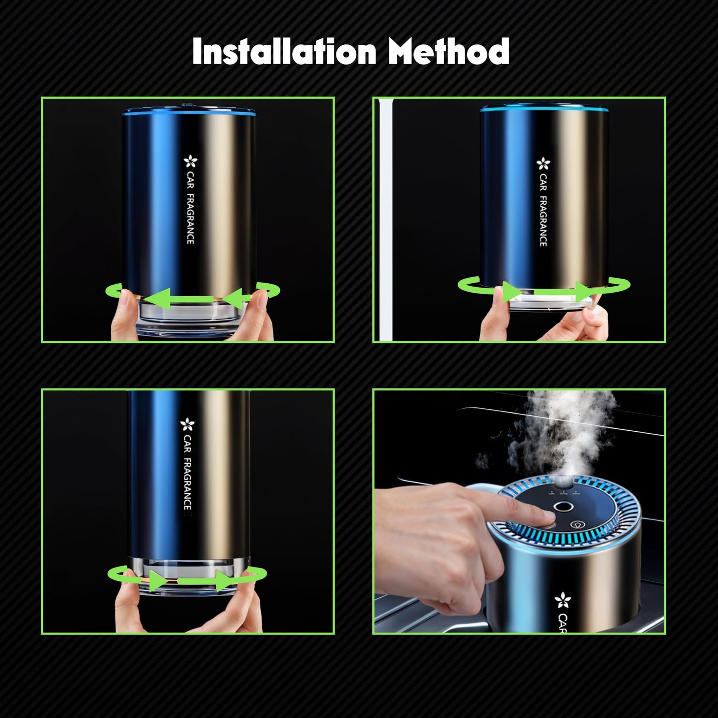 Smart Car Air Freshener with Starry Lights Projector – Automatic Aroma Diffuser