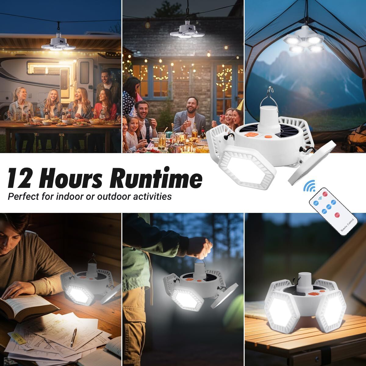 Smart Solar Camping Lantern | 169-LED Folding Light with Remote Control