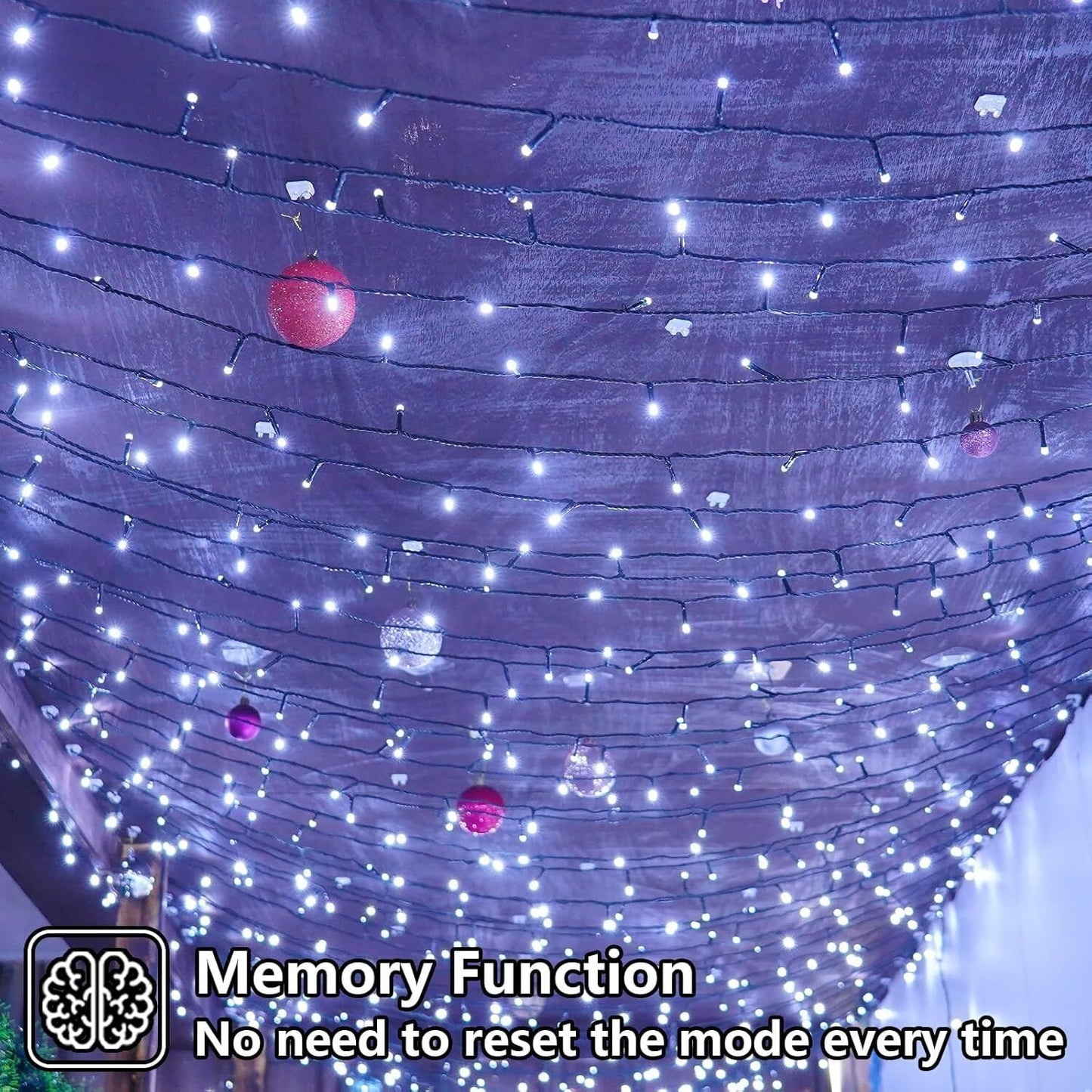 900 LED Fairy String Lights Cool White | 30m USB Green Wire IP44 Waterproof 8-Mode Remote