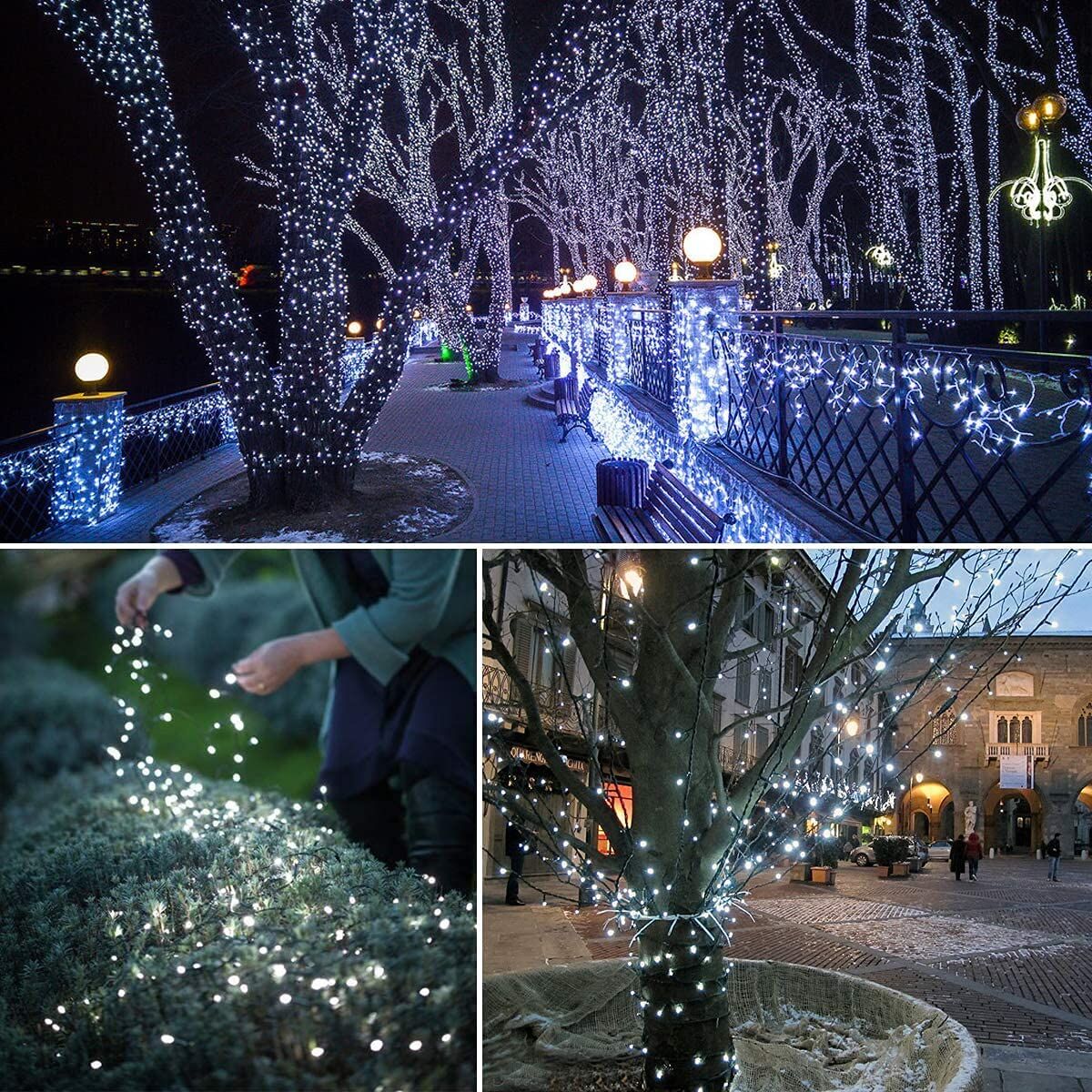 900 LED Fairy String Lights Cool White | 30m USB Green Wire IP44 Waterproof 8-Mode Remote