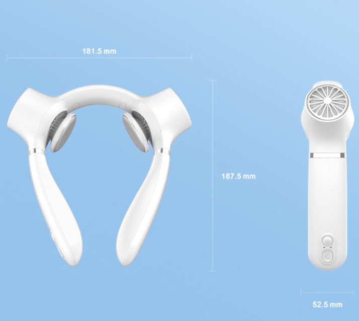 Portable Neck Fan White | Hands-Free Wearable Cooler with 4000mAh Battery
