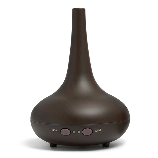 Smart Ultrasonic Aromatherapy Diffuser & Humidifier 200ml | LED Light (Dark Wood Grain)