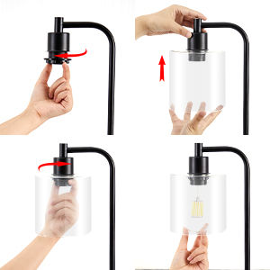 Smart Industrial Table Lamp Set | 2-Pack with USB Charging Ports (Bulb Not Included)