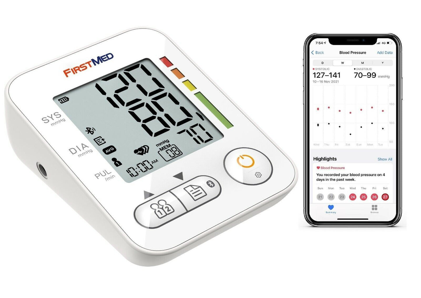 Smart Bluetooth Blood Pressure Monitor | Auto Digital Cuff (22–32cm)