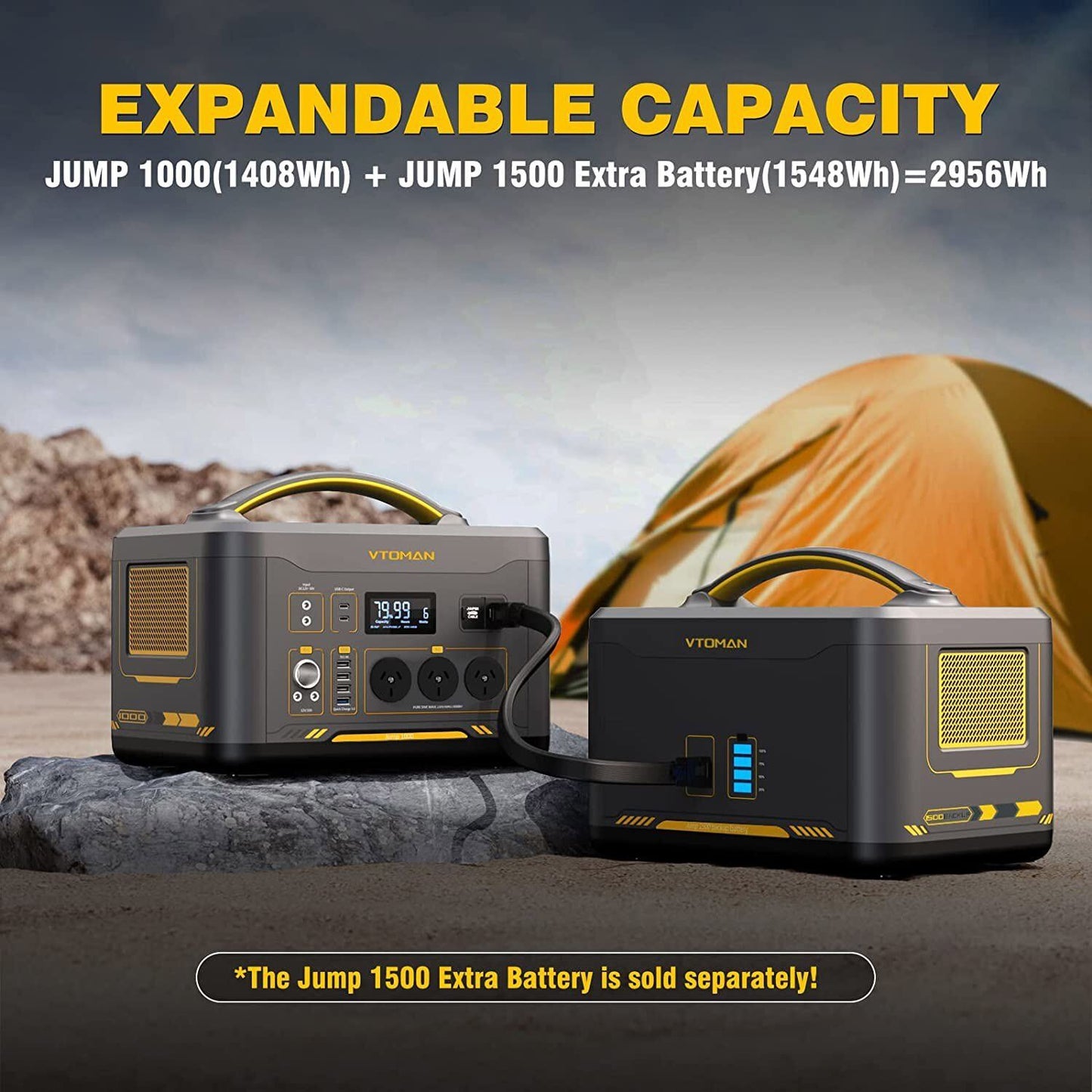 Smart 1000W 1408Wh Portable Power Station | Solar Generator with LiFePO4 & Fast Charging