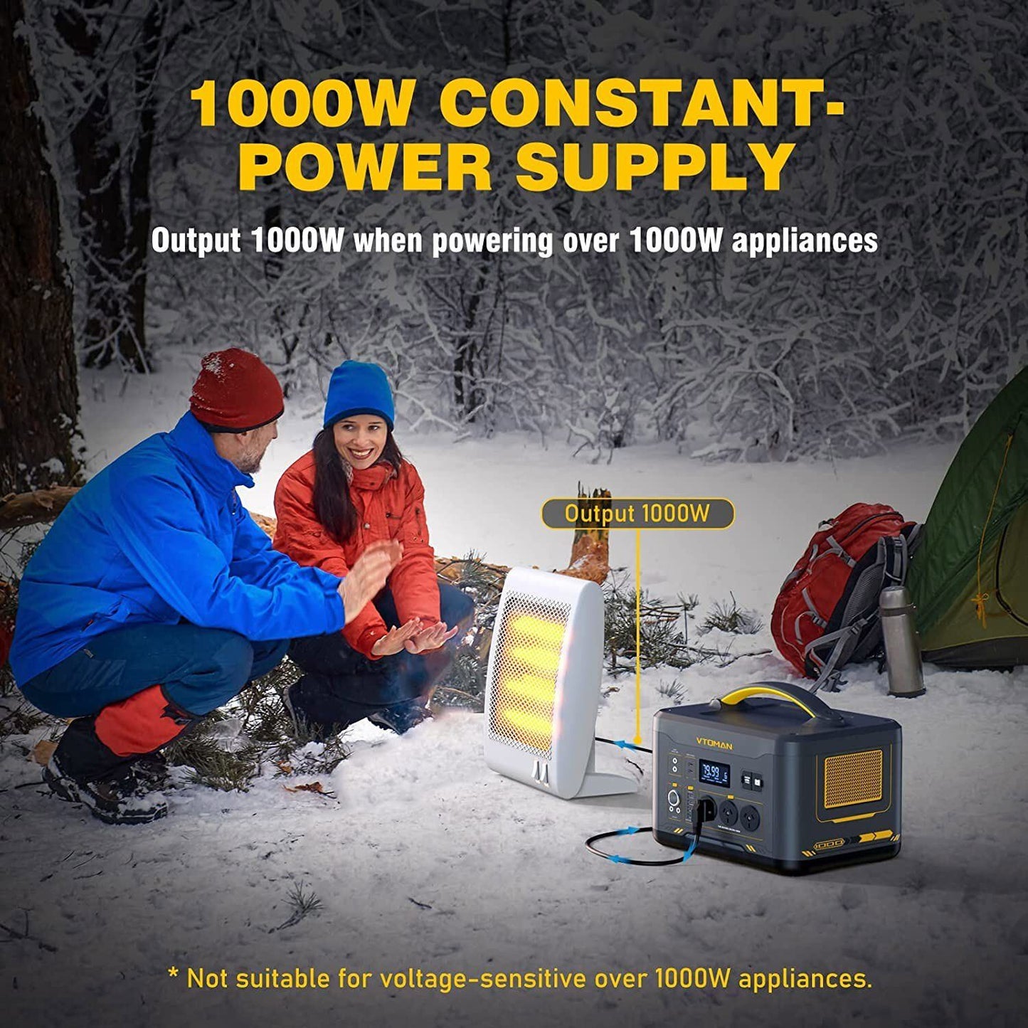 Smart 1000W 1408Wh Portable Power Station | Solar Generator with LiFePO4 & Fast Charging