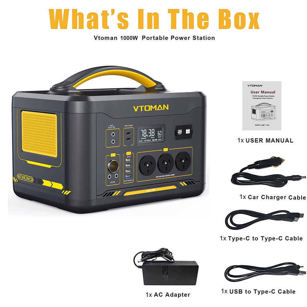 Smart 1000W 1408Wh Portable Power Station | Solar Generator with LiFePO4 & Fast Charging
