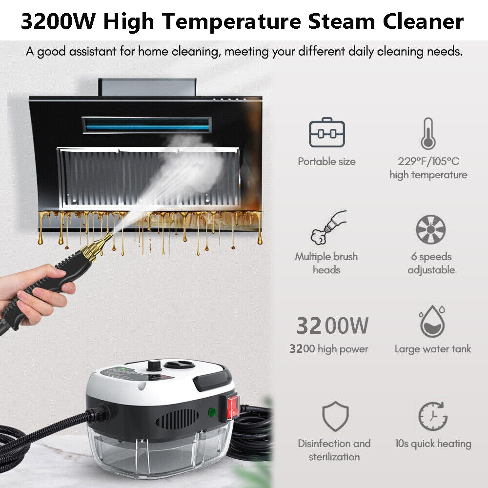 Smart High-Pressure Steam Cleaner | 3200W Multipurpose Cleaning Machine (White)