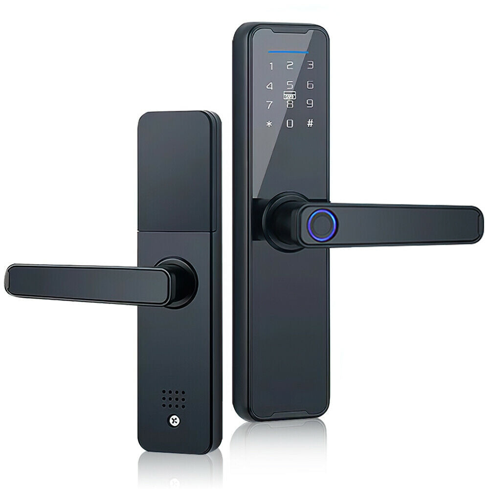 Smart Door Lock | Fingerprint + APP + Password + Card + Key (Black)